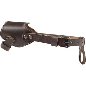 Dog Muzzle Guard with Adjustable Straps, Secure Training Cover, Mouth Guard Mask Prevents Biting Chewing, Full Grain Leather, Handmade (Bourbon Brown, XL)