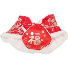 Ipetboom Cat Clothes New Year's Cloak Dog Clothes Cloak Knit Pet Jumpsuit Chinese New Year Cat Collar Holiday Pet Sweaters New Year Dog Clothes Spring Festival Dog Jackets for Cats Dogs