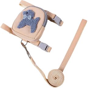 Dog Backpack Harness with Leash Pet Self Carrier Adjustable Travel Hiking Walking Harness Backpack for Small Dogs & Cats (Pink, S)