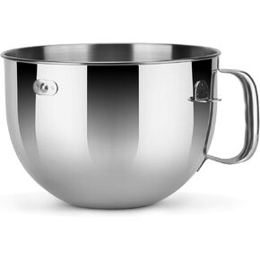 Stainless Steel Lift Bowl Compatible with Kitchenaid 6-qt. Mixing Bowl with Ergonomic Handle
