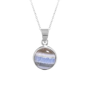 AURA GEMS Natural Amazonite Oval Shape Crystals Pendant Necklace, Chakra Reiki Energy Healing Gemstone, Real Crystal, Birthstone, Beautiful Women Simple Jewelry, Silver Plated Jewelry 18 inch
