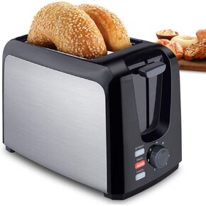 Toaster 2 Slice Stainless Steel Toaster Two Slice Toaster with Removable Crumb Tray Toaster Wide Slot Toasters 2 Slice Best Rated Prime with 7 Bread Shade Settings and Bagel, Defrost, Cancel Function in Kuwait