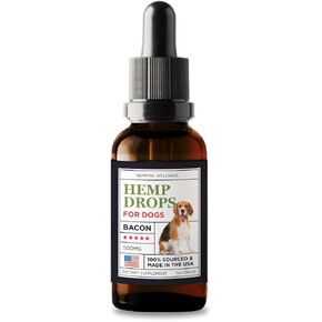 Hemp Bacon Flavor Calms | Bacon Drops Oil for Dog | 500mg, 30ml for Enhances Appetite, Aids in Digestion, Hemp Dog, Supports Mood | Made in USA in Saudi Arabia