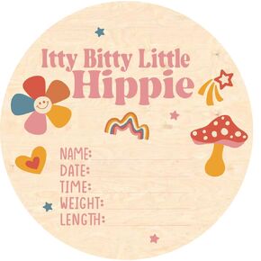 Groovy Birth Stat Sign for Baby, Newborn Hospital Photo Prop, Birth Announcement New Baby Keepsake, Decor for Nursery