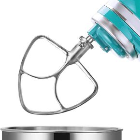 Stainless Steel Flat Beater for Kitchenaid 4.5-5qt Tilt-Head Stand Mixer, Fits Classic & Artisan Mixers, Kitchenaid Pastry Beater, Dishwasher Safe Paddle Attachment for Kitchenaid Mixer, Heavy Duty