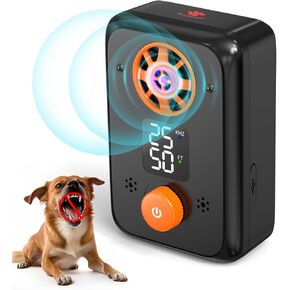Anti Barking Device Dog Barking Control Devices Screen Display | Easy to Use | Auto Detects Dog Barks | Ethical Training Device | Substitute to Painful Shock Collar | Covers 50 Ft Range | 7 Levels