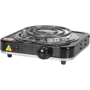 1000W 110V US Hot Plate Electric Stove for Cooking Cooktop, Portable Single Electric Countertop Burners For Cooking Stove Top Burner, Easy to Clean Adjustable Temperature, Black