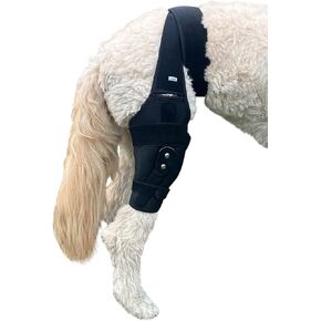Labra Dog Canine Knee Stifle Brace Wrap, Metal Splint Hinged Flexible Support Brace for K9 ACL, CCL, Luxating Patella, Cruciate Ligament Sprains in Back, Rear, Hind Leg (Extra Large - 75-100lbs)