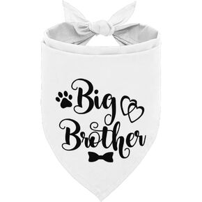 Dog Bandana, Big Brother Dog Bandana, Dog Scarf White Printing, Dog Scarf Accessories, Dog Bandana Pet Scarf, Pet White Scarf Gender Reveal Accessories, Dog Bandana Gift for Small Medium Large (A20)