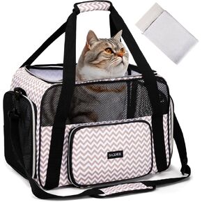 BAGLHER Pet Travel Carrier, Cat Carriers Dog Carrier for Small Medium Cats Dogs Puppies, Airline Approved Small Dog Carrier Soft Sided, Collapsible Puppy Carrier