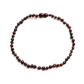Baltic Proud Amber Necklace for Women and Men (Authentic, Certified) - 18 inches, Cherry (Polished) - Unisex Amber Jewelry for Adults - Amber Bead Necklace