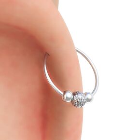 Silver Piercing Earring- 20G Solid Sterling Silver Hoop Piercings- Silver Helix Ring- Tragus Silver Hoop