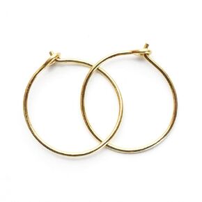 Small 14k Yellow Gold Fill Half Inch Earrings. 12mm, 22 Gauge Handmade For Men Women or Children. Little Sleeper Hoop Huggy Minimalist Hypoallergenic Earring