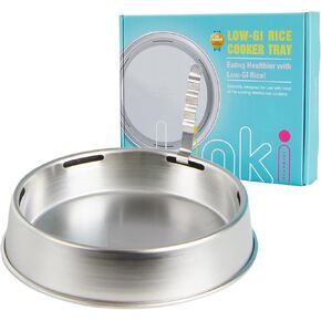 Low-Carb Low-Sugar Rice Cooker Inner Pot Tray Korean Premium ST304 Stainless Steel Reduce Carbohydrates by 20%. Perfect Fit in 4-6 Cups Rice Cooker, Made in Korea (Cook up to 3 servings with low-sugar rice)