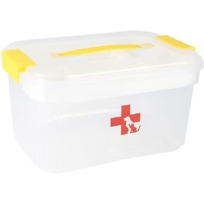 2 Layers First Aid box,Plastic Dog First Aid Kit Bin,Portable Medicine Box for Dog/Cat,First Aid Box empty,Medic Organizer with Divider,for Family or Dog Travel Camping Emergency Tool Set in Saudi Arabia