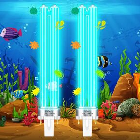 2 Pcs G23 Base 13 Watt UV Light Bulb Compatible with Jebao Pond Sunsun 2 Pin Base UV Light for Aquarium Compatible with Sunsun JUP 23 Grech Aquarium Filter