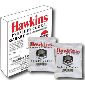 Hawkins Rubber Gasket 2 Units For 1.5liter Pressure Cooker And 2 Units Of Safety Valve, Assorted