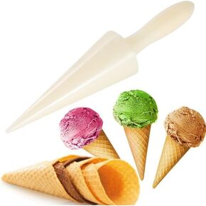 Hemoton Ice Cream Waffle Cone Roller Krumkake Cone Maker Wooden Pastry Waffle Cake Kitchen Baking Mold Tool