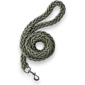 Premium Heavy Duty Braided Rope Dog Leash, Sturdy Durable Nylon Pet Training Lead for Small, Medium, and Large Dogs, 360 Degree Swivel Snap Clip Attachment, 4ft (Black)