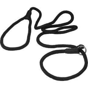 Dogs My Love Nylon Rope Slip Dog Lead Collar and Leash British Style 4ft Long (Small: 1/4" (6mm), Black)