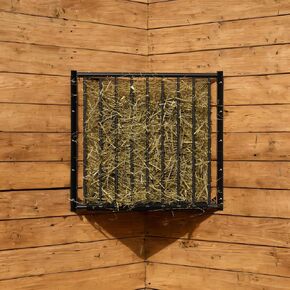 Corner Hay Rack, Livestock Hay Feeder w/ 27 Gallon Large Capacity, Maximize Your Space, Carbon Steel Corner Wall Mounted Hay Rack for Horses, Sheep, Goats, Indoor/Outdoor Uses,Open-Top Design