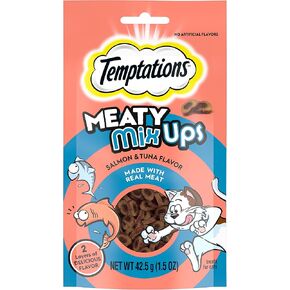 Temptations Meaty MixUps with Salmon & Tuna Savory Cat Treats, 1.5 oz. Pouches (Pack of 7)