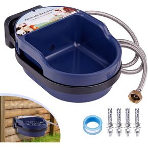 Automatic Dog Water Bowl Dispenser Wall Mounted and Freestanding, 2L Automatic Dog Water Feeder with Hose for Outdoor and Indoor Use, Automatic Pet Waterer for Dogs and Cats Bird Chicken