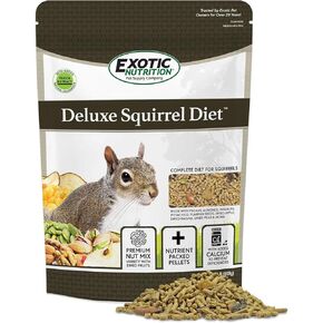 Deluxe Squirrel Diet (2 lb.) - Nutritionally Complete Staple Diet with High Protein Pellets for Captive Squirrels - Grey Squirrels, Ground Squirrel, Chipmunks, Flying Squirrels