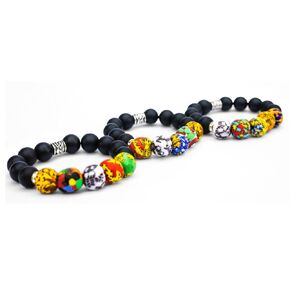 African beaded bracelet, Colourful beaded bracelet, Stretch handbead bracelet, Beaded bracelet for men, Beaded bracelet for women, Traditional beaded bracelets, Ghana handbeads (Size 6)
