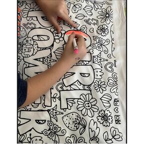 Pillowcase Coloring, Birthday Party Quiet Activity, Fun Quiet Coloring Activity, Color your own pillowcase, Girl Power Pillowcase for coloring or painting (Owl)