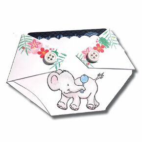 Baby Shower Gift Card Holder Elephant Tropical Safari Jungle - Best Baby Shower Game Prize (1 Individual Item)
