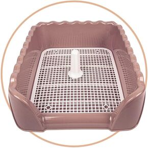 Lutema Indoor/Outdoor Training Dog Potty Tray for Small and Medium Puppies Litter Boxes in (Pink)