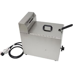 INTBUYING 6L Single Tank LPG Gas Chips Deep Fryer Funnel Cake Fryer with Fry Basket Commercial Stainless Steel French Fries Fried Potato Chicken Frying Machine with Gas Regulator Valve