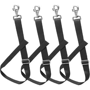 Nylon Horse Bucket Strap Hangers - 4 Pcs Adjustable 28" to 50" Length, Horse Goat Suppliers for Hay Nets, Water Buckets,Barn Hanging, Outdoor Feeders and Heavy Duty Horse Water Feed (Grey)
