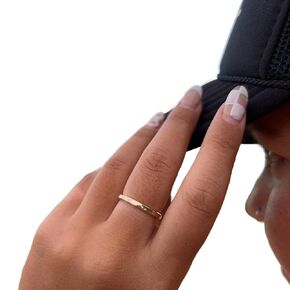 Hammered Chunky Thick Gold Thumb Ring (Size 8, 14k Gold Filled)