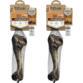 ROAM Pet Treats Bucky Funny Bone 2 Pack – Grasslands Venison Dog Bone, Single Ingredient, All Natural, Grain-Free, & Gluten-Free