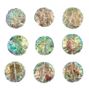 3pcs Raw Angel Aura Quartz Round Drilled Coins Stone, Rough Crystals and Gemstone, DIY Jewelry Making Supplies, Chakra Healing, Energy Stone, Gifts Art Crafts