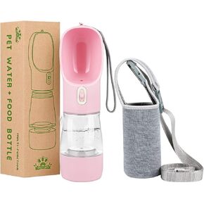 Dog Water Bottles for Walking, Travel Pet Water Bottle with Pouch for Dogs, Portable Dog Water Bottles Dispenser for Hiking Outdoor Activities (Green with Holder Bag) in Saudi Arabia