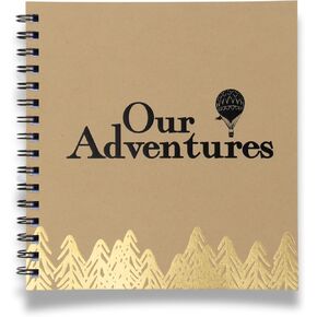 مغامراتنا، سجل قصاصات الرحلات البرية، مجلة المغامرة، تذكار السفر. رقائق الذهب 8.5x8.5. يوميات الرحلات البرية، والذكرى السنوية المضحكة، وقائمة دلو الأزواج، وسجل القصاصات العائلي، وعيد الأب الفريد in Kuwait