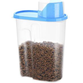 3 Pack 2lb 2.5L Pet Food Storage Container with Measuring Cup BPA Free for Small Dog, Cat, Bird (Blue & Pink & Green)
