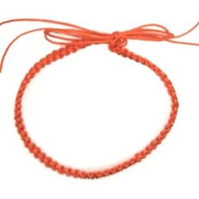 BEACH HEMP JEWELRY Orange Anklet Bracelet Adjustable Handmade