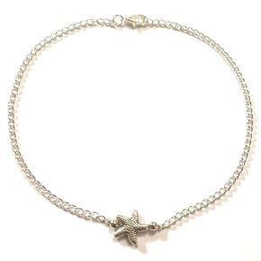 Plus Size Starfish Charm Ankle Bracelet Silver Plated Chain 12 Inch Gift Boxed XL