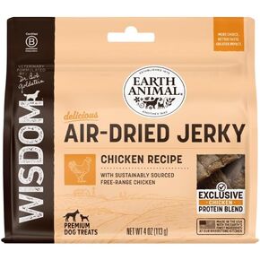 Earth Animal Wisdom Air-Dried Jerky from The Seed Recipe | Dog Treats | Dog Snacks | Premium Natural Plant-Based Jerky Strips | 4 oz |Made in The USA (Pack of 3)