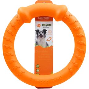 LaRoo Indestructible Dog Toys for Aggressive Chewers,Flying Discs for Medium/Large Breeds Dog Training Ring,Floating Dog Ring Toy,Tug of War Dog Toy(Orange)