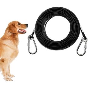كابل ربط للكلاب، مقود للكلاب الكبيرة يصل وزنها إلى 300 رطل، شديد التحمل ومقاوم للصدأ، مناسب للساحات الخارجية والتخييم، بطول 100 قدم in Kuwait