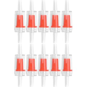 10PCS Red Oxygen Pump Air Line Check Valve Aquarium Air Check Valve Fish Tank Oxygenator One Way Air Check Valve for Aquarium Supplies Accessories Equipment