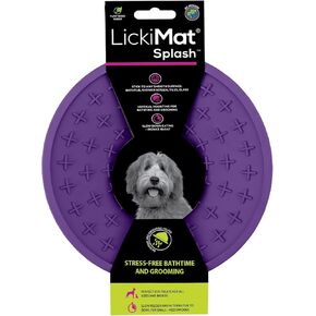 LickiMat Splash, Dog Slow Feeder Bowl Lick Mat, Boredom Anxiety Reducer, Sticks to Smooth Surface; Perfect for Food, Treats, Yogurt, or Peanut Butter. Fun Alternative to a Slow Feed Dog Bowl