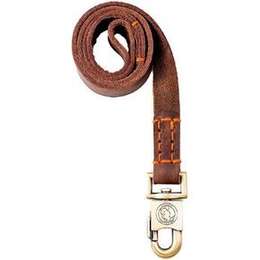 Durable Leather Pet Trainning Leads Rope for Medium Dogs or Large Dogs 1 Inch Wide and 3 to 5ft Long Beautiful Braided Handmade Brown Leather Dog Leash (4 FT)