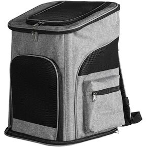 Pet Carrier Backpack with Sturdy Steel Frame for Easy Travel & Comfort, Privacy-Focused Pet Carrier Backpack for Secret Adventures (Grey, M:33X29X44CM/13"X11.4"X17.3")