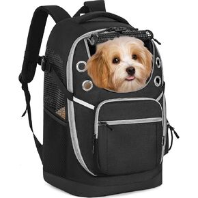 حقيبة ظهر لحمل الكلاب الأليفة للحيوانات الأليفة الصغيرة وحقائب ظهر للكلاب والقطط الكبيرة للمشي لمسافات طويلة أو التخييم أو السفر - أسود in Kuwait